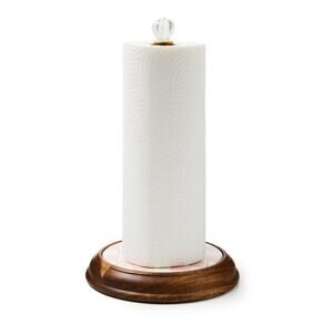 MacKenzie-Childs Rosy Check Wood Paper Towel Holder Farmhouse Kitchen New